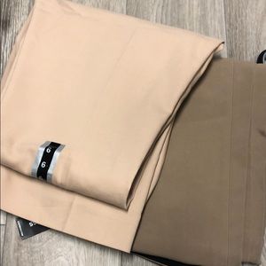 Set of 6L dark cream and camel columnist pants